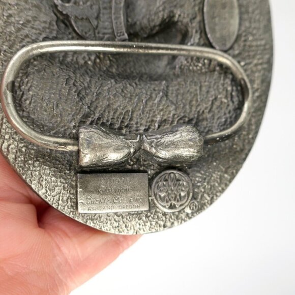 Vintage 90's Siskiyou Belt Buckle Horse Rodeo Western Cowboy Enamel Statement - Picture 3 of 5